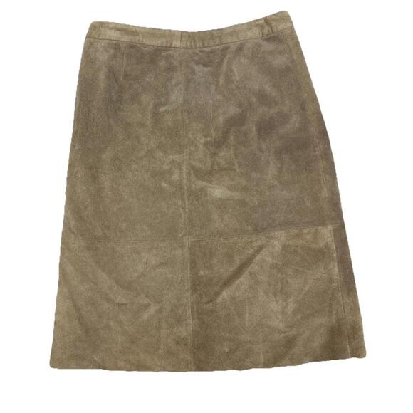 Vtg Banana Republic Skirt Size 6 Brown Suede 2002 Zip Genuine Leather Minimalist - Picture 4 of 8